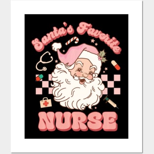 Santa's Favorite Nurse Christmas RN ER ICU Posters and Art